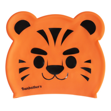 Load image into Gallery viewer, Tiger kids long hair swim cap
